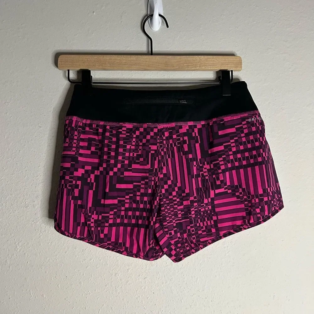 Nike Dri Fit Rival Pink & Black Printed Shorts Size XS